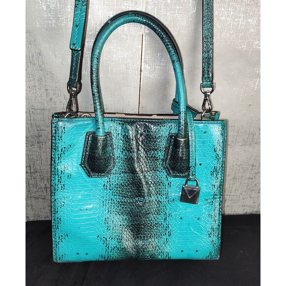 Michael Kors Mercer Embossed Leather Crossbody Bag - Picture 2 of 9